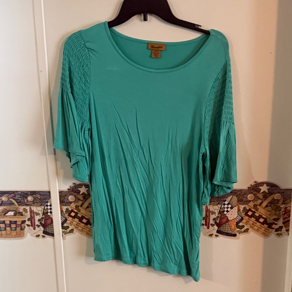 Wrangler Teal Short Sleeve Top